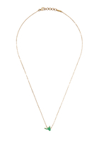 Enamel 'H' Pendant Necklace, 18K Yellow Gold